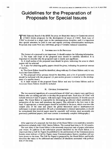 GUIDELINES FOR SPECIAL ISSUE .